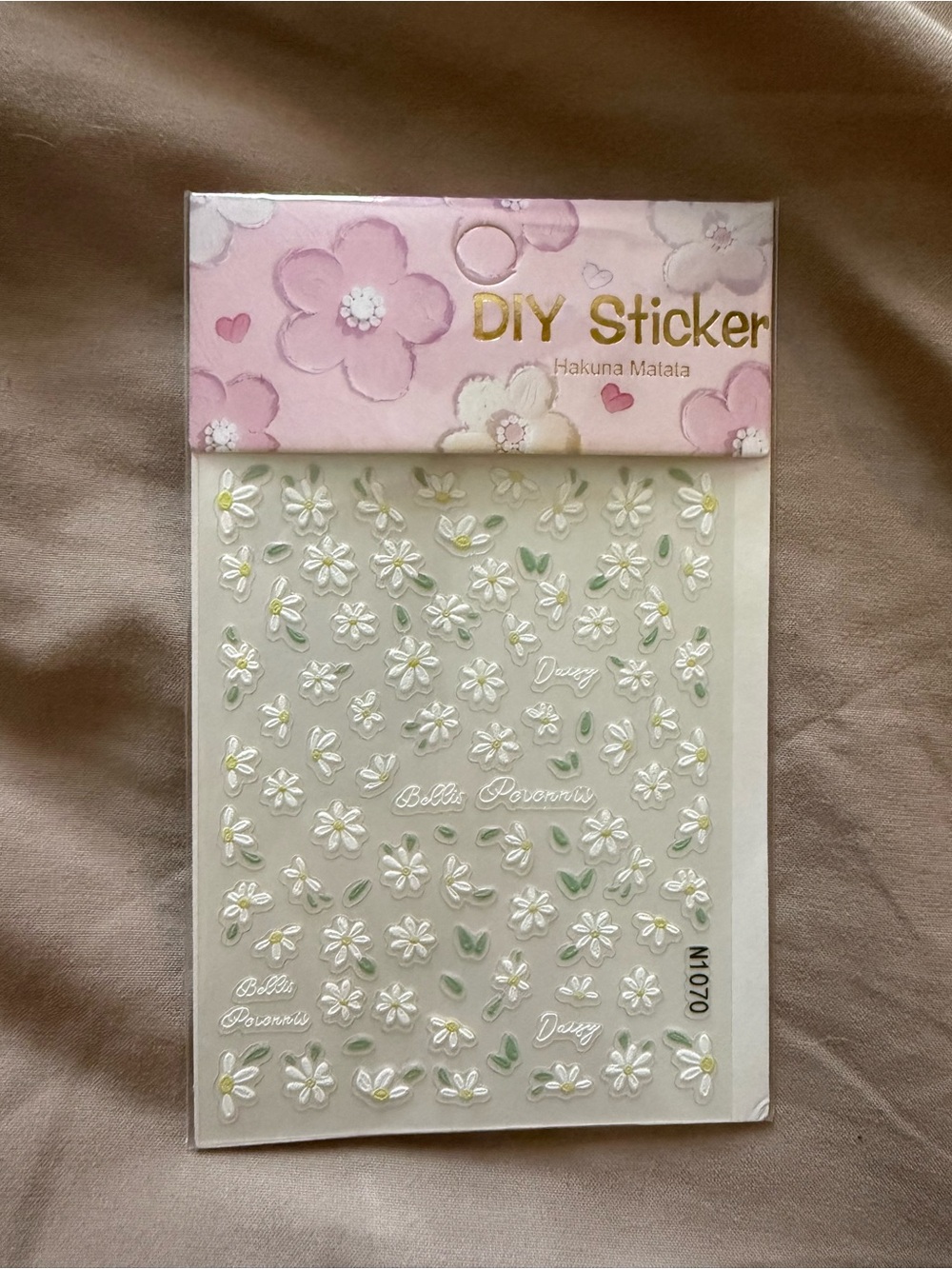Hakuna Matata DIY Sticker Sheet - White & Green Floral Decals